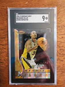 1996 Bowman's Best ATOMIC REFRACTOR Reggie Miller #45 SGC 9 PACERS MINT HOF - Picture 1 of 2
