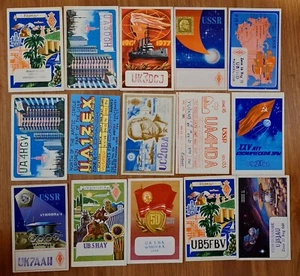LOT 15 USSR QSL CARDS - Picture 1 of 9