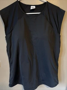 Duluth trading women’s suit up swim built-in bra cap sleeve top Modest 10 Large - Picture 1 of 5