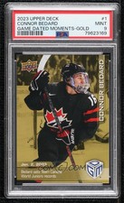 2023 Upper Deck Game Dated Moments Juniors Connor Bedard Gold 1st Card PSA 9