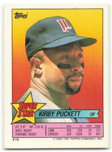 1989 TOPPS STICKERS SUPER STAR BACKS KIRBY PUCKETT MINNESOTA TWINS #19