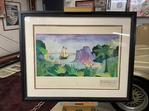 “Peter Pan” Set Rendering, Des Moines Comm Playhouse, Original, Framed [H] - Picture 1 of 7
