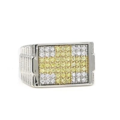 Anillo Pinky Acero Inoxidable 316 Pavé Para Hombre Forma Cuadrada Circonita Foto 1 de 4