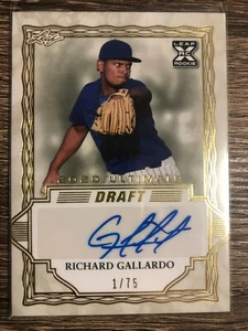 RICHARD GALLARDO 2020 Leaf Ultimate Draft Autograph Gold #1/75 - Picture 1 of 1