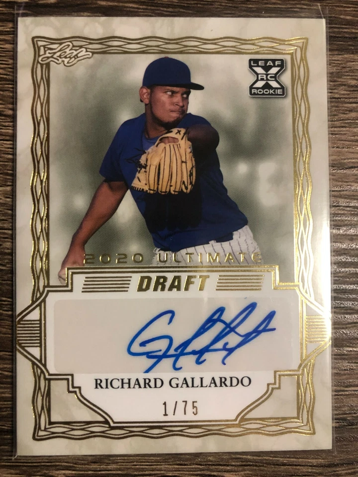 RICHARD GALLARDO 2020 Leaf Ultimate Draft Autograph Gold #1/75 - Image 1 of 1