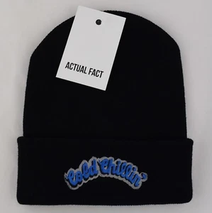 Actual Fact Cold Chillin' Records New York Hip Hop Black Winter Wooly Hat - Picture 1 of 3