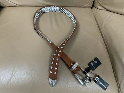 MMS Design Studio Brown Belt w/Rhinestones ~ Women’s Medium ~ New - Image 1 of 4