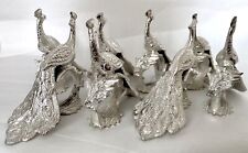 Set 8 New Silver Plate Peacock Napkin Rings Victorian Reed & Barton Style Taneez