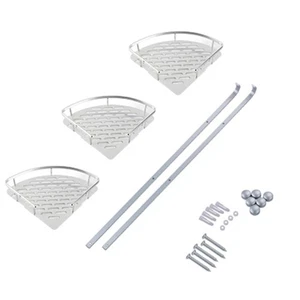 Triangular Shower Caddy Shelf Bathroom Wall Corner Rack Storage Organizer Holder - Picture 1 of 12