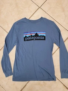 Patagonia Long Sleeve Shirt Youth 14 Hiking Outdoor Climbing Patagonia Logo 14  - Picture 1 of 5