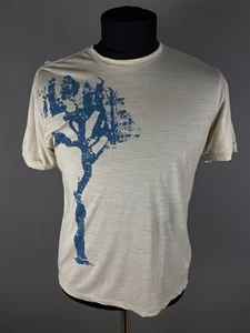Icebreaker Merino Wool T-Shirt Men’s Small Beige Graphic Tree Print Hiking - Picture 1 of 14