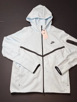 Moletom com capuz Nike Air Tech Fleece Windrunner zíper completo masculino tamanho G azul glaciar HV0949-474 - Imagem 1 de 4