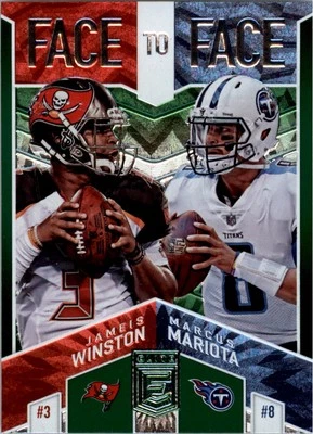 2018 Elite Face to Face Green #9 Jameis Winston Marcus Mariota - FB - Image 1 of 2