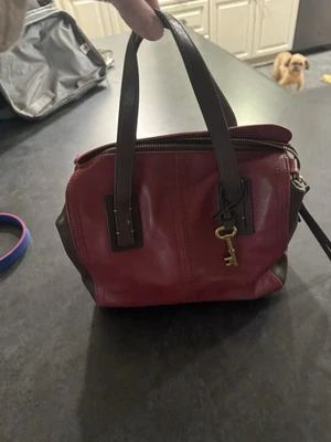 Bolso Cartera Fossil Emma Colorblock Rojo Marrón Foto 1 de 4