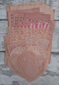  Avocado Dyed Papers and Doilies - Hand Dyed Papers Junk Journal Supply Kit 🥑 - Picture 1 of 8