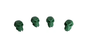 4pc Set Green Orc Skull Valve Stem Cap Covers Unique Stylish 3D Printed Gift - Bild 1 von 5