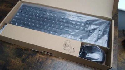 (873)  Amazon Basics  Wireless Keyboard n Mouse Combo  2.4GHz USB receiver - Image 1 of 4