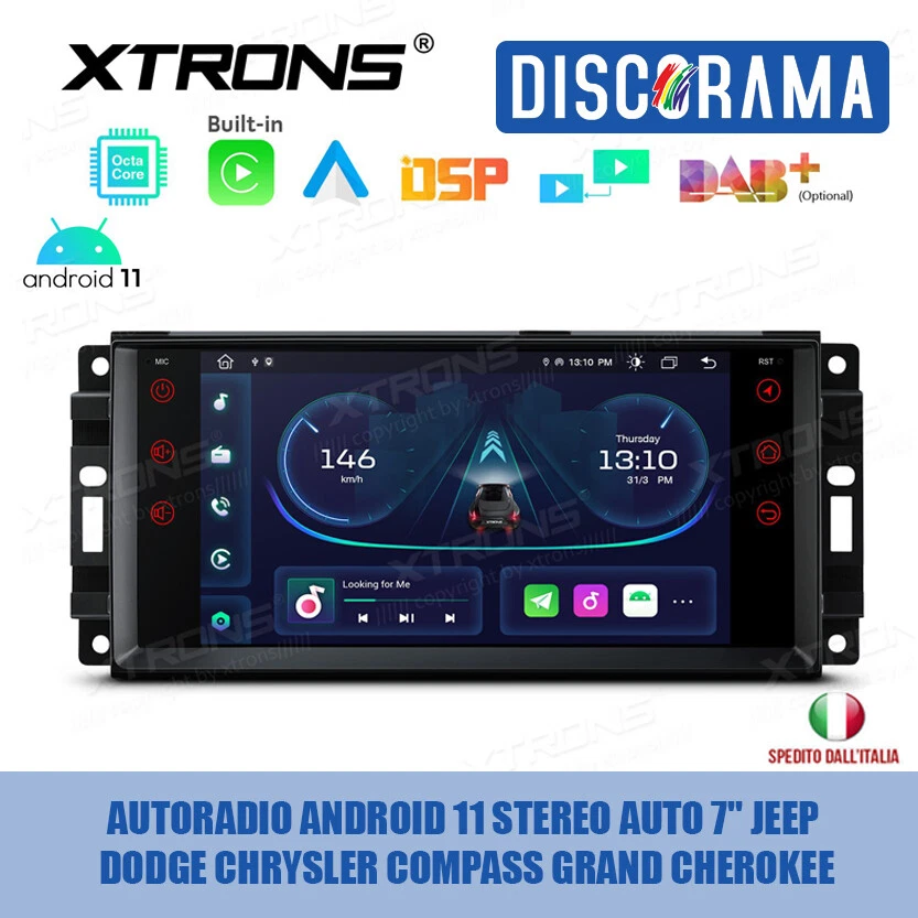 AUTORADIO ANDROID 11 STEREO AUTO 7" JEEP DODGE CHRYSLER COMPASS GRAND CHEROKEE - Immagine 1 di 4
