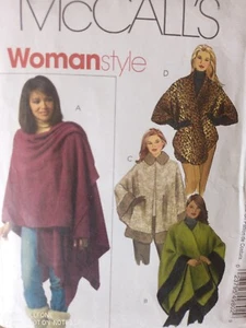 McCall's Sewing Pattern-Women's CAPES-4 Styles-Sizes: 26W-32W-44-50-UNCUT - Picture 1 of 2