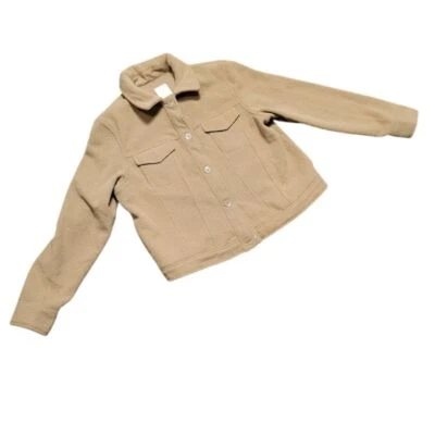 Womens Joie Coat  L Wool Like Button Down Cropped Pockets Comfortable Fashion - Image 1 of 4