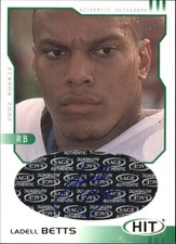 2002 SAGE HIT Autographs Emerald Redskins Football Card #H45 Ladell Betts