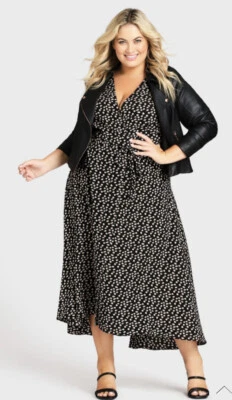 AVENUE EVANS Viv Daisy Print Wrap Maxi Dress BNWT Plus Size 18 20 Holiday - Image 1 of 4