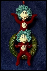 DEPT 56 DR. SEUSS THING 1 THING 2 Wreath Christmas Ornament Retired 2014 NWT - Picture 1 of 2