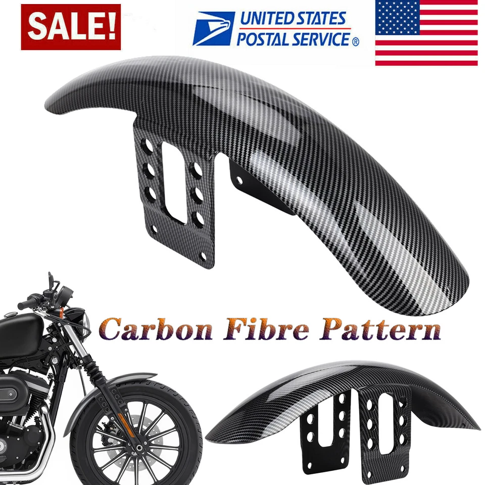 Cubierta guardabarros delantero de carbono para Harley Sportster 1200 883 XL1200 88-2024 Foto 1 de 4
