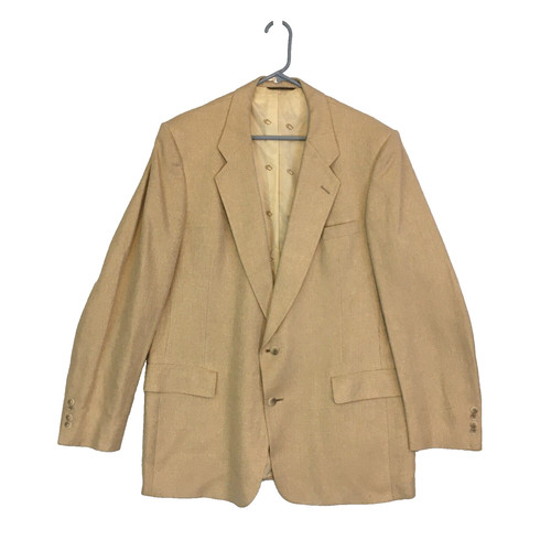 Giacca Christian Dior Monsieur uomo vintage marrone panna seta cappotto sportivo 46 petto