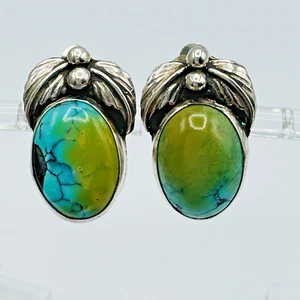 Juliana Martinez JJM Native American Navajo Turquoise Sterling Silver Earrings - Picture 1 of 11