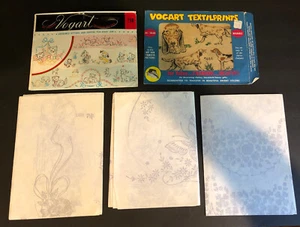 5 VINTAGE VOGART TEXTILPRINTS TRANSFERS PUPPY KITTENS FLORAL BUTTERFLYS UNCUT - Picture 1 of 12