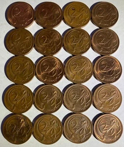 x20 1983 Australian 2 Cent coins - Elizabeth II, circulated, ungraded. - Picture 1 of 2