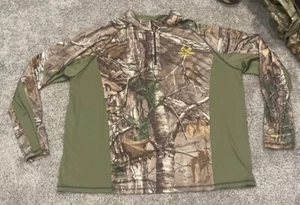 Realtree Xtra Shirt Mens XL Camo 1/4 Zip Pullover Stretch Scent-Factor Hunt - Picture 1 of 3