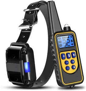 Electric Pet Training Collar LCD Dog Shock Anti Bark Waterproof Remote -USB - Foto 1 di 1