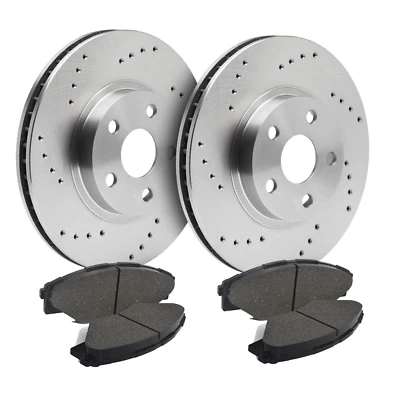 Front Drilled Brake Rotors + Pads for 1995-2004 Toyota 4Rummer Tacoma - Image 1 of 4