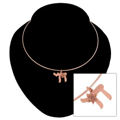 Collar Ky & Co Hecho en EE. UU. Chai Estrella de David 15" - Tono Oro Rosa Foto 1 de 4