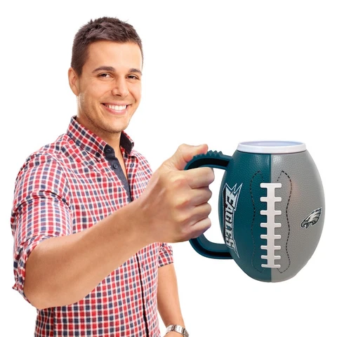PHILADELPHIA EAGLES 3D Football Mug - Beer Coffee Cup Stein Tailgating Gift Cover