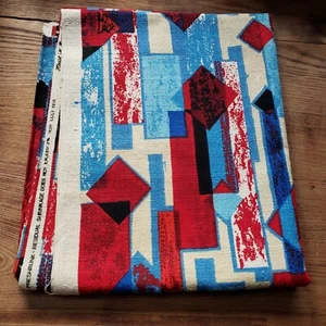 Vintage 50s MCM Barkcloth Fabric 1y X 48" BTY - Picture 1 of 8