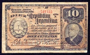 ARGENTINA 10 CENTAVOS 1891 P-210 - Picture 1 of 2
