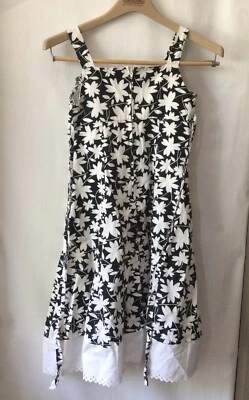 Vestido Bonnie Jean Niña 8 Azul Blanco Forrado Floral Foto 1 de 3