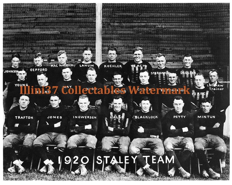 1920 DECATUR ILLINOIS STALEYS - BEARS 8X10 TEAM PHOTO GEORGE HALAS  - Image 1 of 1