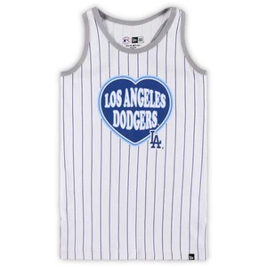 Girls Youth New Era White Los Angeles Dodgers Pinstripe Tank Top - Picture 1 of 1