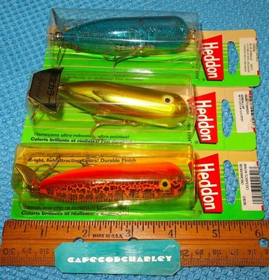 Lote de tres (3) torpedos magnum originales Heddon diferentes NOS #2 Foto 1 de 3