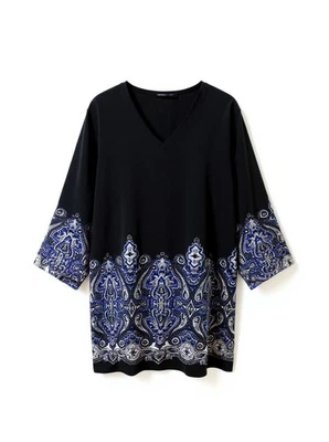 INC International Concepts Black Paisley 3/4 Sleeve V‑Neck Dress Size 2XL NWT - Image 1 of 4