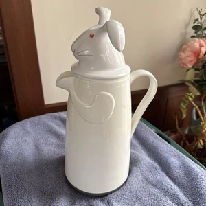Vintage Kaninchen Thermoskanne Kaffee Karaffe weiß Krug 22 Unzen - Bild 1 von 16