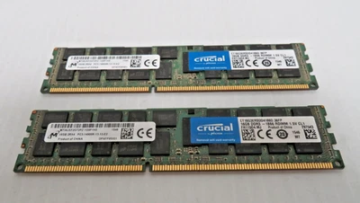 32GB (2 x 16GB) 2Rx4 Micron PC3-14900R DDR3 Server RAM MT36JSF2G72PZ-1G9P1KE - Image 1 of 4