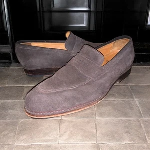 Prime Schuhe handgefertigt Goodyear rahmengenäht braun Wildleder Penny Loafer Schuhe Herren 7,5 US - Bild 1 von 8
