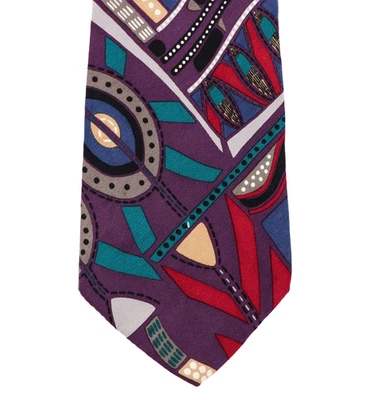 Corbata Cezani Vintage 100% Seda Abstracta Colores Negritos Formas 56 x 4 Foto 1 de 4