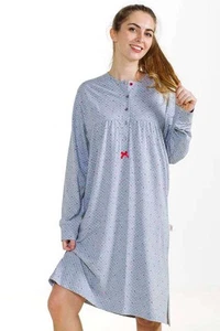 Damen Nachthemd Baumwolle warm Stella Due Gi D8616 - Bild 1 von 3