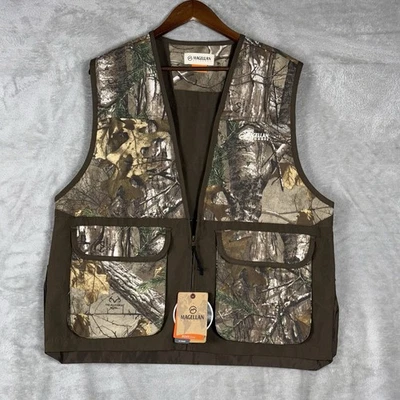 Magellan Hunting Camouflage Vest Medium Built In Game Bag Open Both Sides - Image 1 of 4